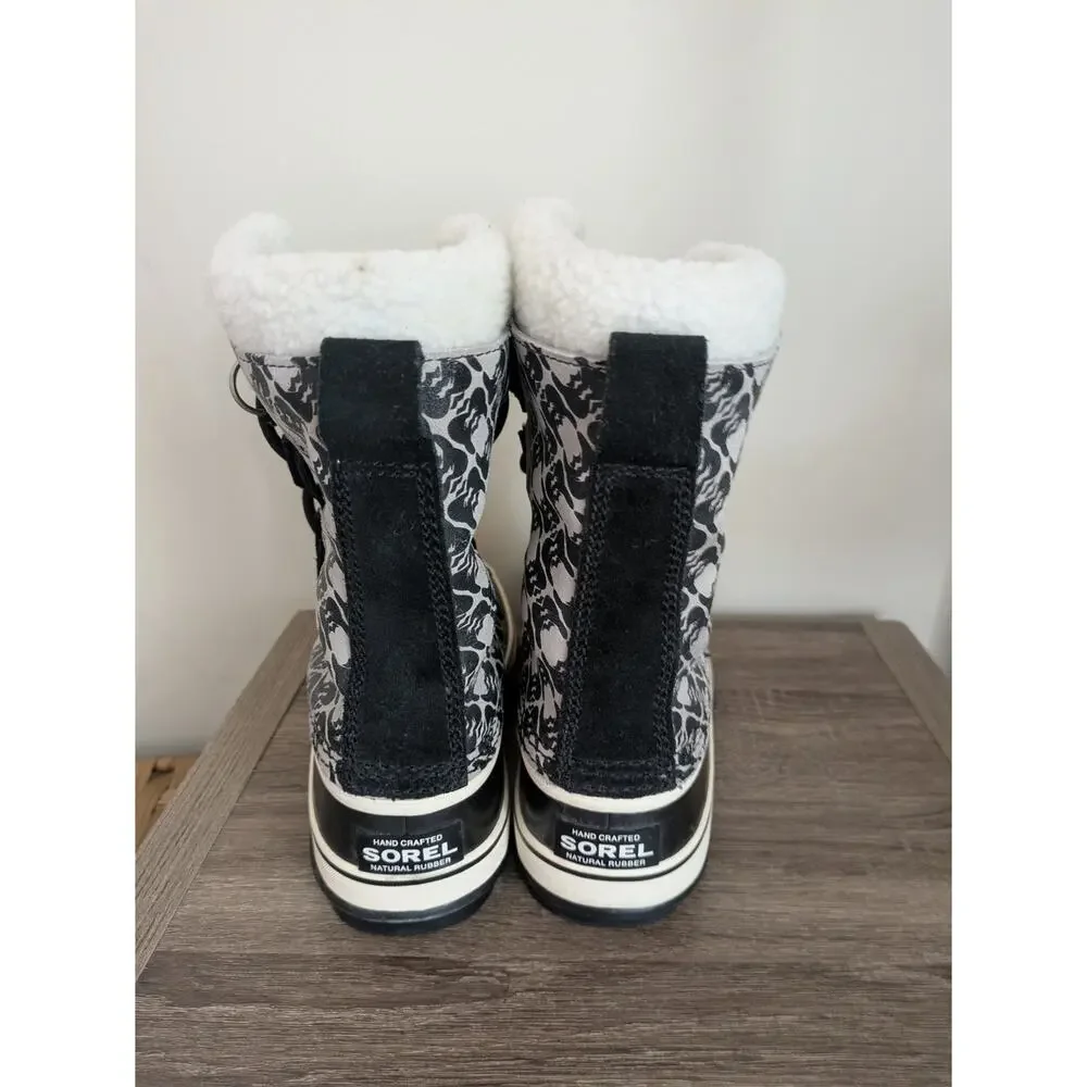 Sorel JEE High Winter Boots Womens 6 Black-White Thermal Workwear Waterproof